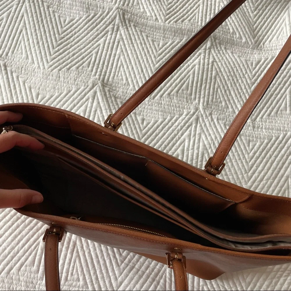 Michael Kors Brown Leather Computer Bag & Purse - Picture 3 of 14